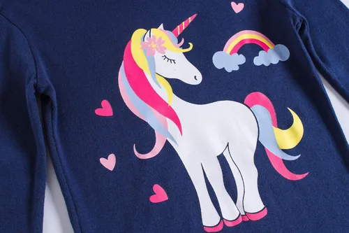 Vista 3 de KikizYe Conjunto de pijamas para niñas, pijamas de manga larga de algodón