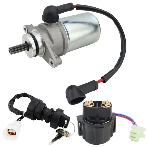 Vista 9 de Motor de arranque, relé solenoide e interruptor de encendido para Yamaha Champ 100 1987-1991 Badger 80 1985-1994 55X-81800-51-00 65X-81880-50-00