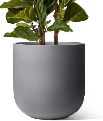 Vista 11 de LE TAUCI Maceta para plantas de 10 pulgadas, macetas de cerámica para plantas con orificio de drenaje y tapón de goma, macetas para plantas