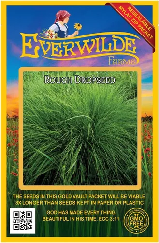 Vista 4 de Everwilde Farms - Semillas de hierba nativa de Dropseed áspera de 1 onza - Gold Vault
