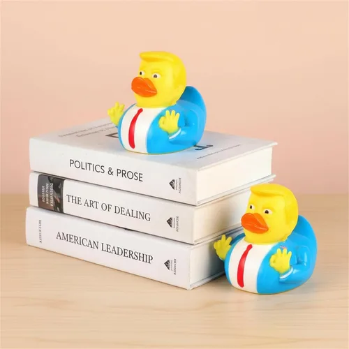 Vista 5 de Trump - Pato de goma para bebé, juguetes de baño, patos de goma, juguete divertido para niños, regalo para baño, pato, decoración de coche, regalos