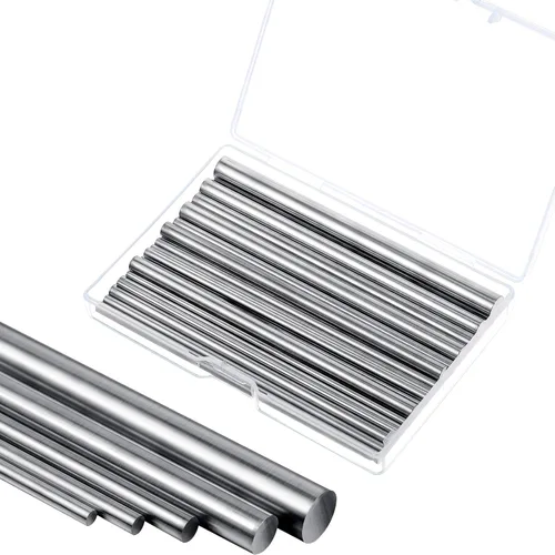 Vista 2 de 24 piezas de varillas redondas de acero inoxidable 304 de 1,5-8 mm de diámetro surtido para 100 mm de longitud con caja de almacenamiento