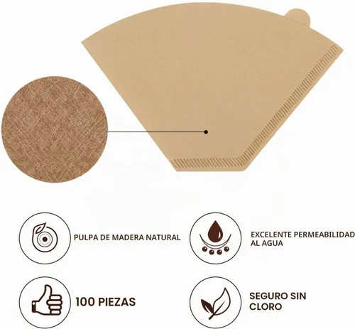 Vista 3 de Filtros desechables de papel de café, 100 piezas de filtro de repuesto de cono #4 para cafetera Ninja Filtros de café sin blanquear para cafetera