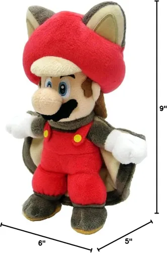 Vista 2 de Little Buddy Juguetes Nintendo Flying Squirrel Mario 9" Peluche