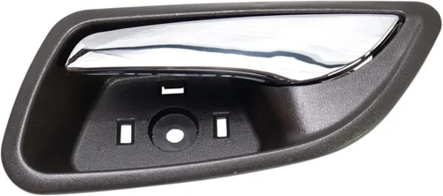 Vista 23 de TRQ Manija de puerta interior delantera izquierda cromada y negra para el lado del conductor compatible con Ford F-150 2012-2014