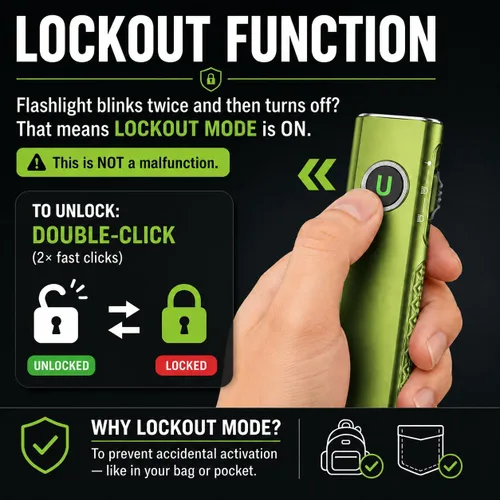 Vista 5 de ULTRAFIRE Linterna EDC S3 de 1200 lúmenes, luz de bolsillo plano 3 en 1 Verde