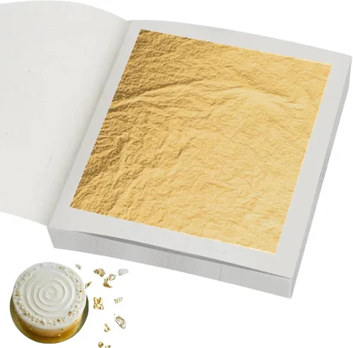 Vista 10 de xQzit Copos de oro comestibles de 50 mg – Copos de oro de grado alimenticio para decoración de pasteles, chocolates, cócteles y bebidas – Decoración