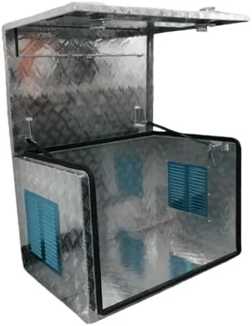 Vista 3 de suntonmoto Caja de herramientas de generador de aluminio de 35 x 23 x 23 pulgadas, organizador de almacenamiento de camión impermeable con cerradura