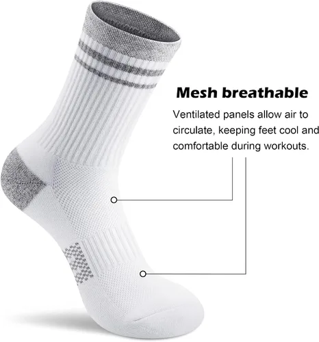 Vista 5 de Gonii Crew Socks Women Hiking Running Athletic Cushioned Compression Socks 5-6 Pairs