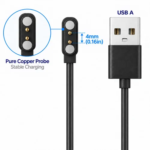 Vista 2 de Paquete de 2 cables de carga USB magnéticos para reloj inteligente