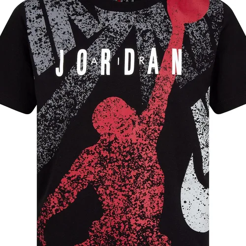 Vista 5 de Jordan JM Distress - Camiseta para niño (niños grandes), color negro, talla S (8 niños grandes), Negro