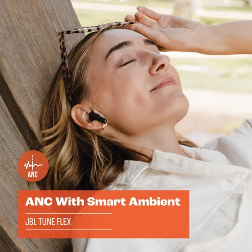 Vista 4 de JBL Tune Flex - Auriculares inalámbricos con cancelación de ruido (blanco), pequeños (renovados)