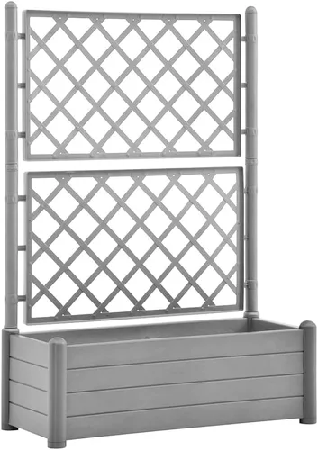 Vista 15 de vidaXL Cama elevada para jardín con enrejado, cama elevada para flores y plantas, maceta con orificio de drenaje, uso en exteriores e interiores