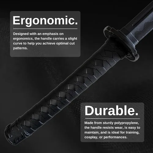 Vista 4 de E-BOGU Espada negra Katana de práctica de polipropileno (Hamon L-39)