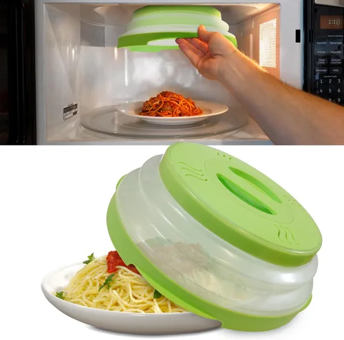 Vista 12 de HOVER COVER Tapa magnética para microondas con alta potencia, agarre magnético más fuerte, tapa de alimentos plegable de 12 pulgadas sin BPA