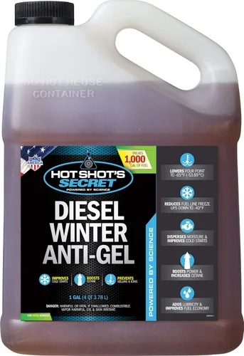 Vista 2 de Hot Shot's Secret Paquete de aditivos para combustible diésel, anti-gel de invierno (1 galón) + tratamiento diésel diario (1 galón)