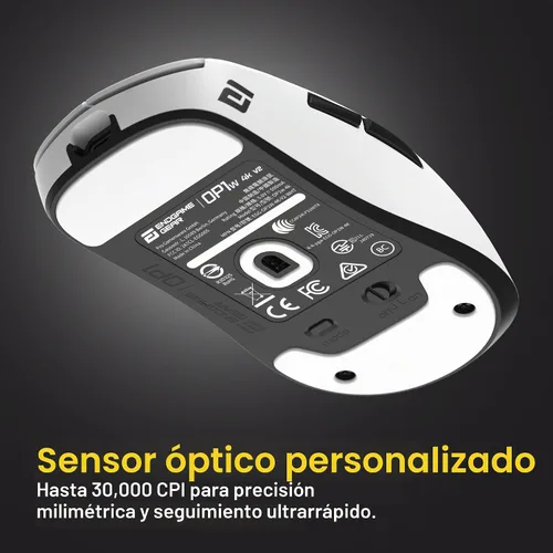 Vista 4 de ENDGAME GEAR OP1w 4k v2 - Ratón inalámbrico para juegos, color blanco