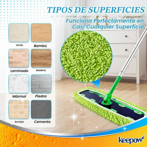 Vista 5 de KEEPOW XL - Paños de limpieza en seco/húmedo para barredora Swiffer XL, paquete de 6 Reusable & Washable Microfiber Mop Pad Refills for
