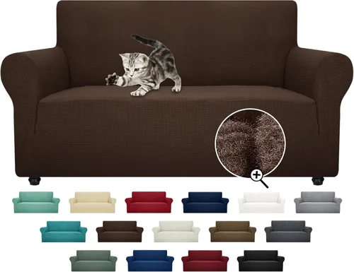 Vista 24 de ZNSAYOTX Funda súper elástica para silla (30"-47"), nuevas fundas de silla a rayas para sala de estar, aptas para perros y mascotas, protector