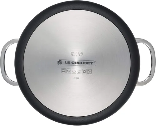 Vista 4 de Le Creuset Olla antiadherente endurecida PRO con tapa de vidrio, 6.3 cuartos de galón.