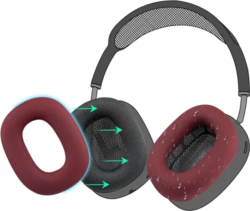 Vista 9 de SOULWIT Funda de silicona a prueba de sudor para AirPods Max, ajuste cómodo para ejercicio en el gimnasio, fácil de limpiar, sin pérdida de calidad