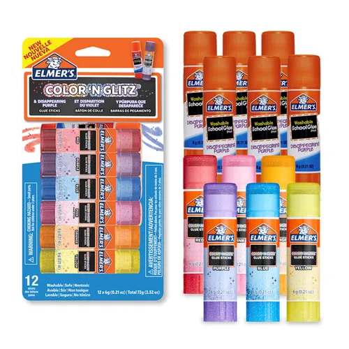 Vista 9 de Elmer's Barras de pegamento perfumadas, lavables, transparentes, variados, 0.21 oz, 6 paquetes de 4 (24 unidades en total)