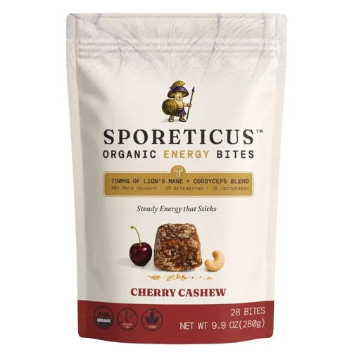 Vista 10 de Sporeticus Daily Momentum Organic Mushroom Energy Bites, Lemon Coconut