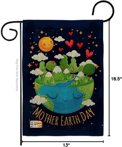 Vista 5 de Breeze Decor - Bandera inspiradora de la madre tierra para jardín, colección de expresión, planeta, paz, medio ambiente, concienciación, pequeño