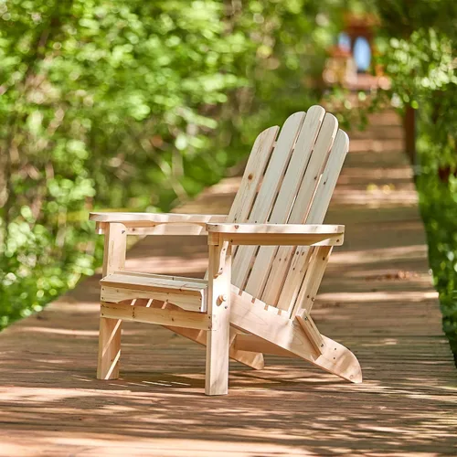 Vista 2 de Shine Company 4658N Marina II Adirondack - Silla plegable de madera para exteriores, para jardín, patio trasero, hoguera y cubierta, natural
