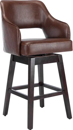 Vista 9 de Kmax Single Swivel Counter Height Bar Stool, Linen Beige