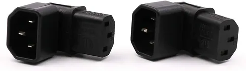 Vista 6 de Adaptador de corriente IEC C14 a C13 PDU/enchufe hacia abajo 90 grados para montaje en pared LCD TV paquete de 2 Negro/paquete de 2 (abajo)