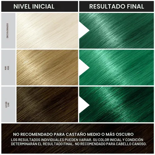 Vista 5 de Punky Alpine Green Color Semipermanente para el Cabello - Tinte Acondicionador para el Cabello Vegano y Libre de Crueldad, Dura Hasta 35 Lavados