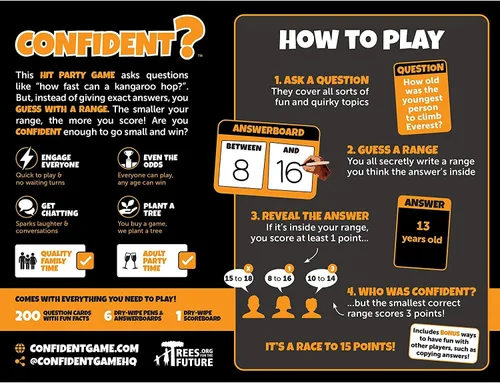 Vista 7 de Confident? Juego de fiesta: trivia familiar y diversión de adivinanzas con juego rápido, ideal para noches de juego y fiestas para niños y adultos