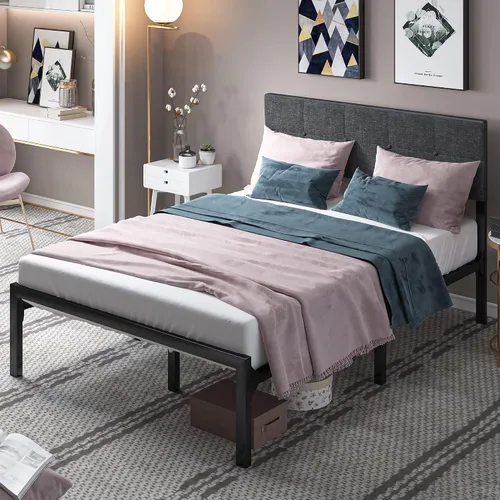Vista 12 de YITAHOME Queen Size Bed Frame with 4 Storage Drawers and RGB LED Lights Negro