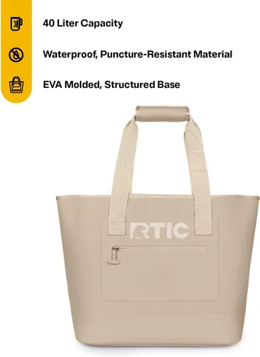 Vista 3 de Bolsa tote ultrarresistente RTIC, impermeable para playa, piscina, toalla, compras, de gran capacidad, resistente a perforaciones, grande
