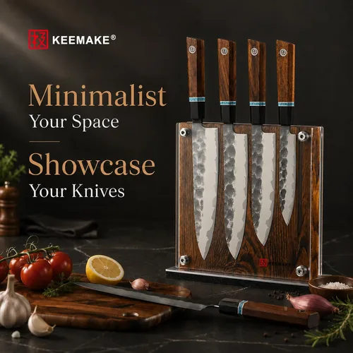 Vista 15 de KEEMAKE Magnetic Kitchen Knife Block Holder with Acrylic Shield