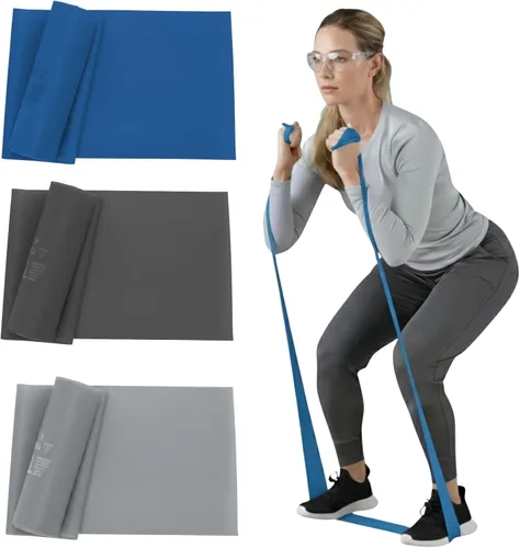 Vista 11 de THERABAND Juego de bandas de resistencia, bandas elásticas para ejercicio y terapia física, entrenamiento de fuerza para fitness superior e inferior