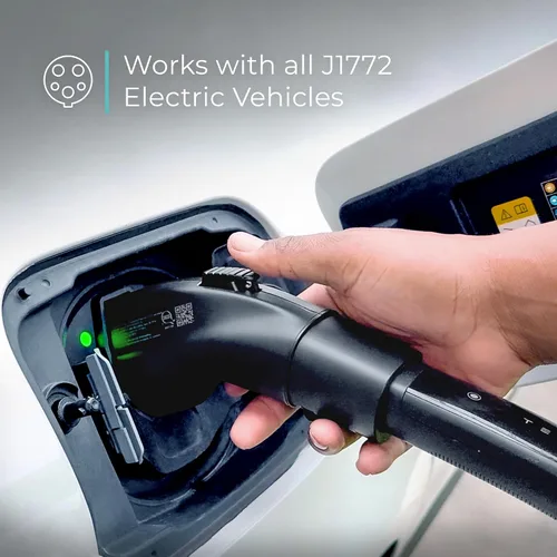 Vista 2 de Lectron Adaptador de carga Tesla a J1772 EV y cargador Lectron Level 2 J1772 (versión WiFi) - 240V, 40 amperios, enchufe NEMA 14-50