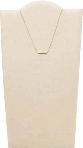 Vista 2 de Fossil - Collar de cadena con dije de acero inoxidable grabado y enchapado para mujer