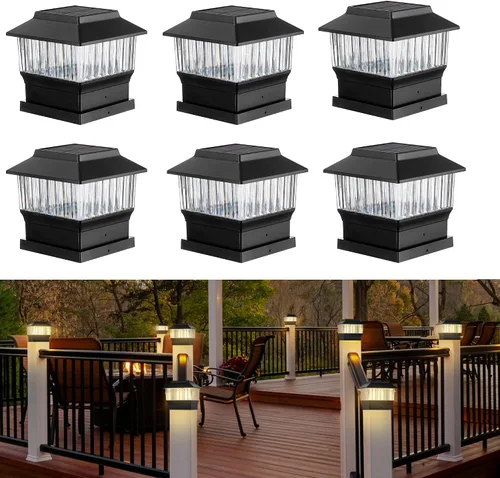 Vista 13 de 50 Lumen Luces Solares para Postes, 3 Modos Luces para Deck al Aire Libre, Valla, Tapa de Poste - 4x4 3.5x3.5 4.5x4.5 o 5.5x5.5, Luces LED