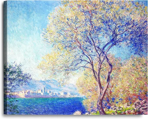 Vista 185 de A&T ARTWORK Antibes Seen from The Salis Gardens de Claude Monet Las Obras de Arte Clásico Mundial Reproducciones, Impresiones de Arte en Lienzo