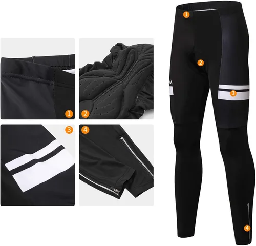 Vista 5 de INBIKE Men's Cycling Jersey Set Moisture Wicking Breathable Full Zip Long Sleeve Bike Shirt with 3D Padded Sports Pants
