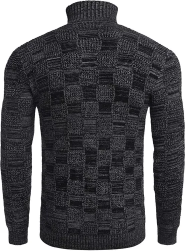 Vista 5 de COOFANDY Suéter de punto de cuello alto para hombre