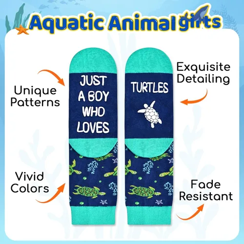 Vista 2 de HAPPYPOP Regalos de tortuga para adolescentes y niños, regalos para amantes de los animales del océano para adultos, calcetines de tortuga