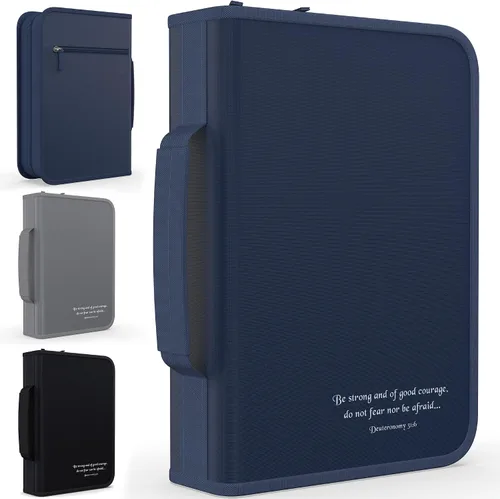 Vista 41 de DEHITE Funda para la Biblia para mujer, bolsas de transporte de la Biblia, tamaños medianos y grandes, ranuras para bolígrafos, tela de primera