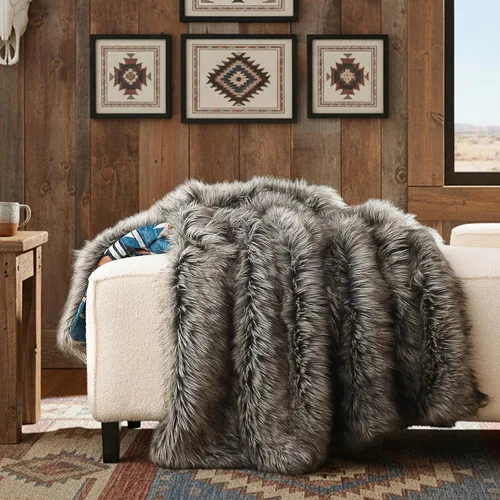 Vista 21 de Manta de felpa de piel sintética de lujo con patrón azteca, súper cálida, esponjosa, elegante, mullida manta decorativa para sofá, sillón, sofá