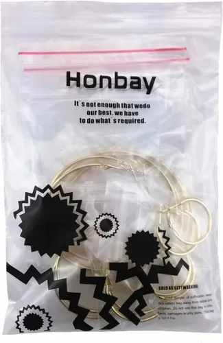 Vista 7 de Honbay Juego de 7 pares de aros para mujer (dorado)