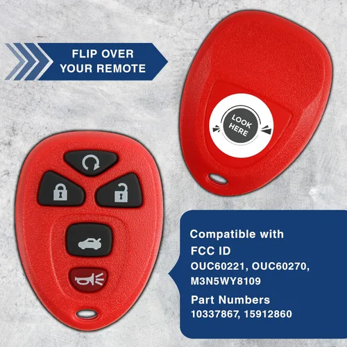 Vista 5 de KeylessOption Llavero de repuesto para 2015 2006 2007 2008 2009 2010 2011 2012 2013 Buick Lucerne Cadillac DTS Chevrolet Chevy Impala Monte Carlo