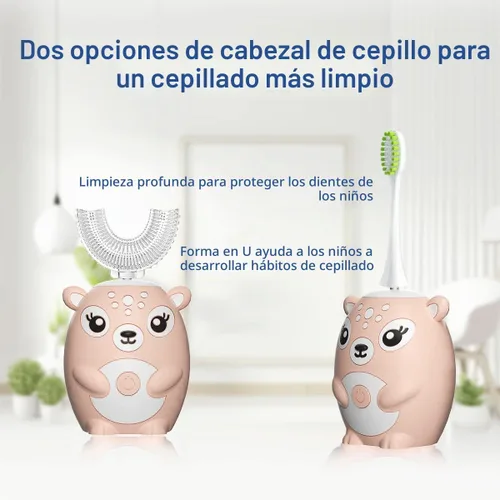 Vista 4 de Cepillos de dientes eléctricos para niños Rosa 2-6 Años