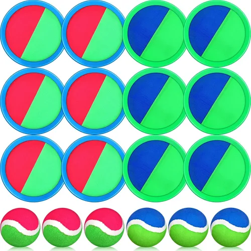 Vista 10 de Charniol Juguetes para niños, juego de lanzar y atrapar, juego de playa, juegos deportivos de pelota al aire libre, juguetes de nailon para niños